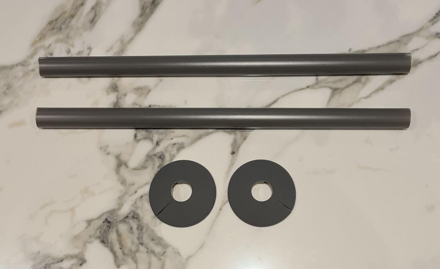 Radiator Pipe Covers & Collars Pair Anthracite 15mm Pipe Shroud 300mm