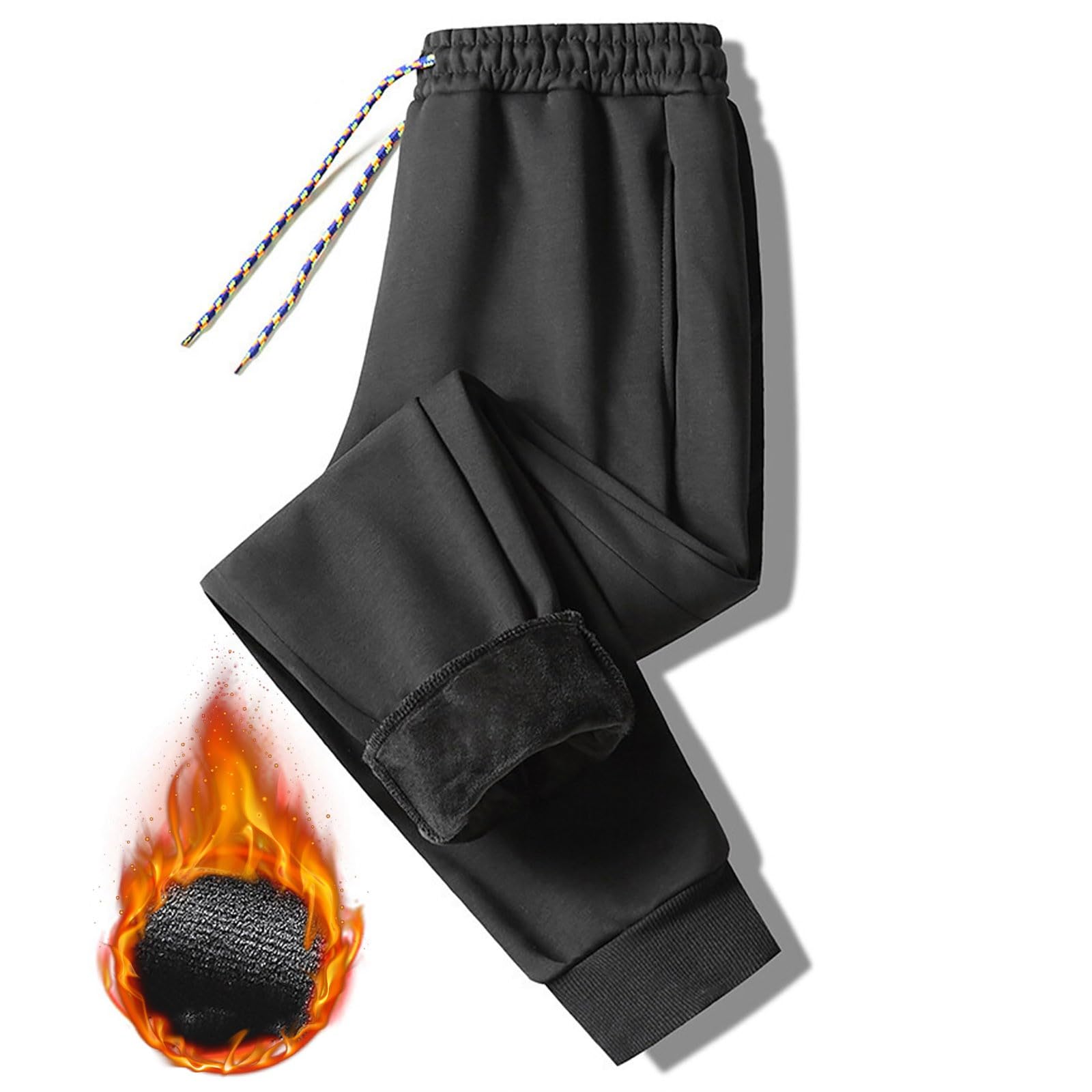 Pantaloni Termici Uomo - Riscaldati Termico Collant Imbottiti Leggero Trekking Comodo Invernale Scaldamuscoli Lungo Casual Completò Sportivi Leggins Felpa Mutande