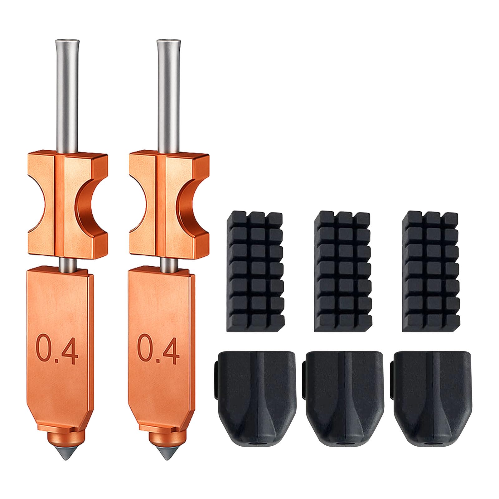 Photo 1 of *JUST THE RUBBER TIPS* for Flashforge AD5X Upgraded 0.4mm Integrated hotend Nozzle 2 Packs,Adventurer 5X Nozzle,3D Printer Accessories Quick Detachable hotend nozzles kit,Extra 3PCS Silicone Sock+3PCS Nozzle Brush