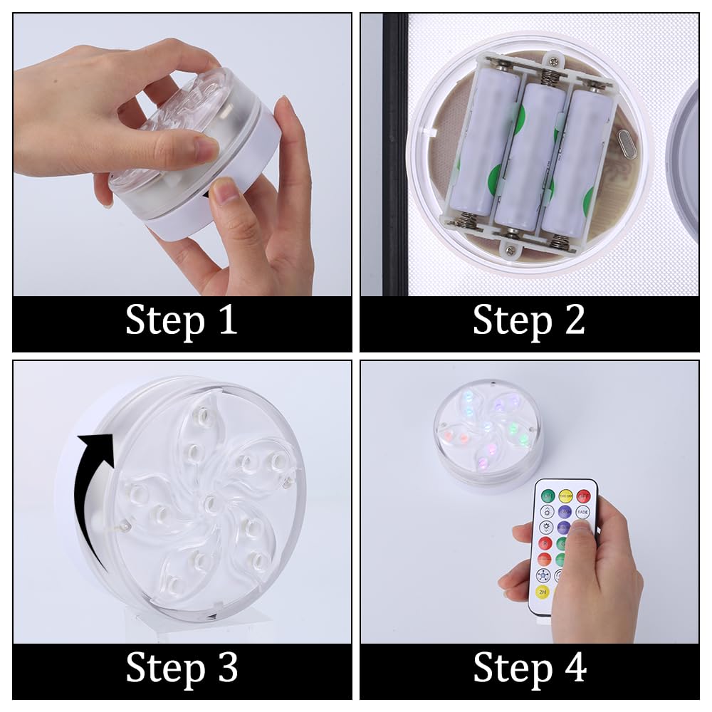 MiOYOOW Set di 2 Luci a LED per Barca, Illuminazione Interna Marina, Impermeabile, 16 Colori e 4 Modalità, Luce Cortesia con Base Magnetica per Pesca a Vela Kayak (non inclusa la batteria)