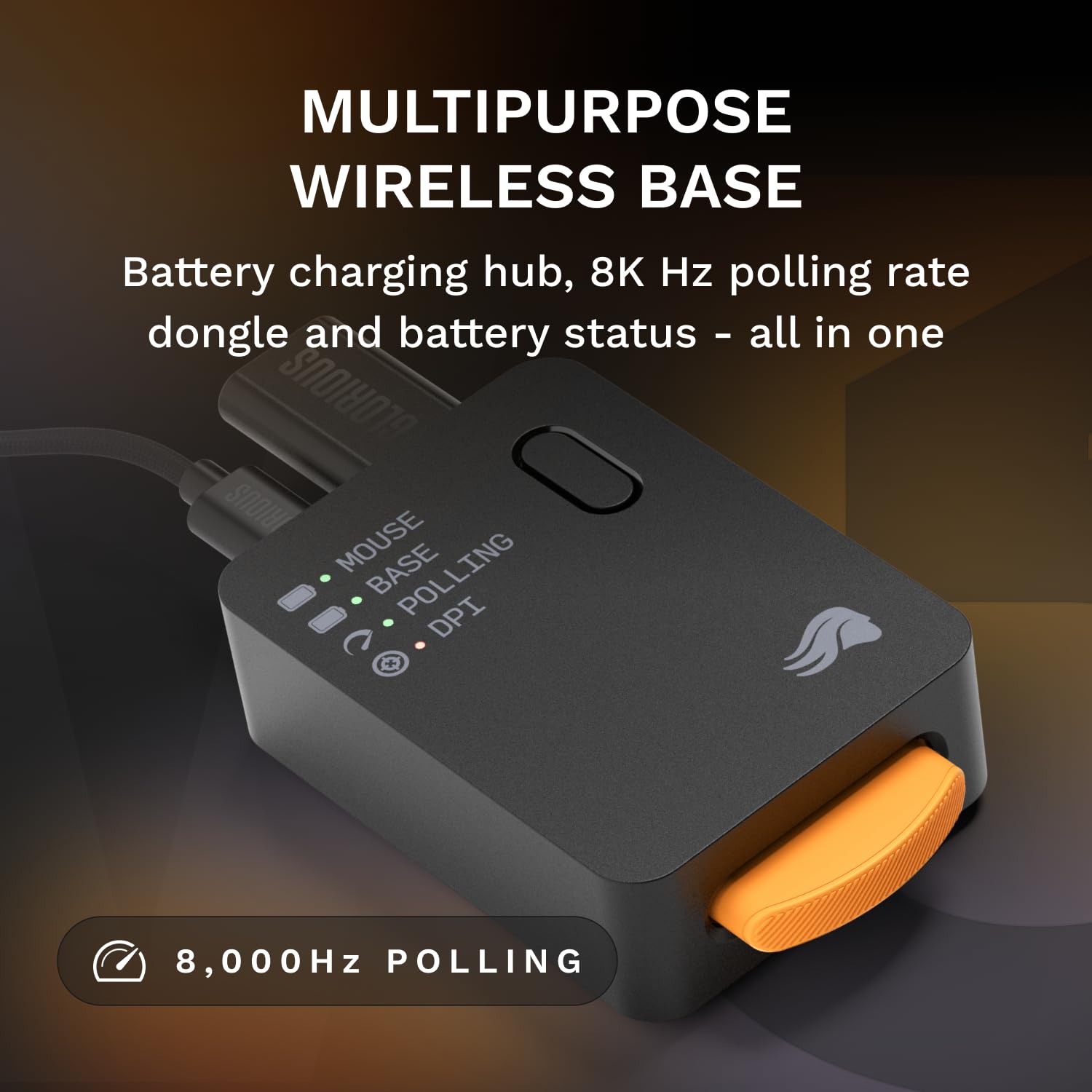 GLORIOUS Gaming Model D3 Wireless Gaming Mouse - InfinitePlay Swappable Battery System, 8k Polling, 130M Click Optical Switches, Ultralight 69g, 30K DPI Optical Sensor, RGB - Black - 5