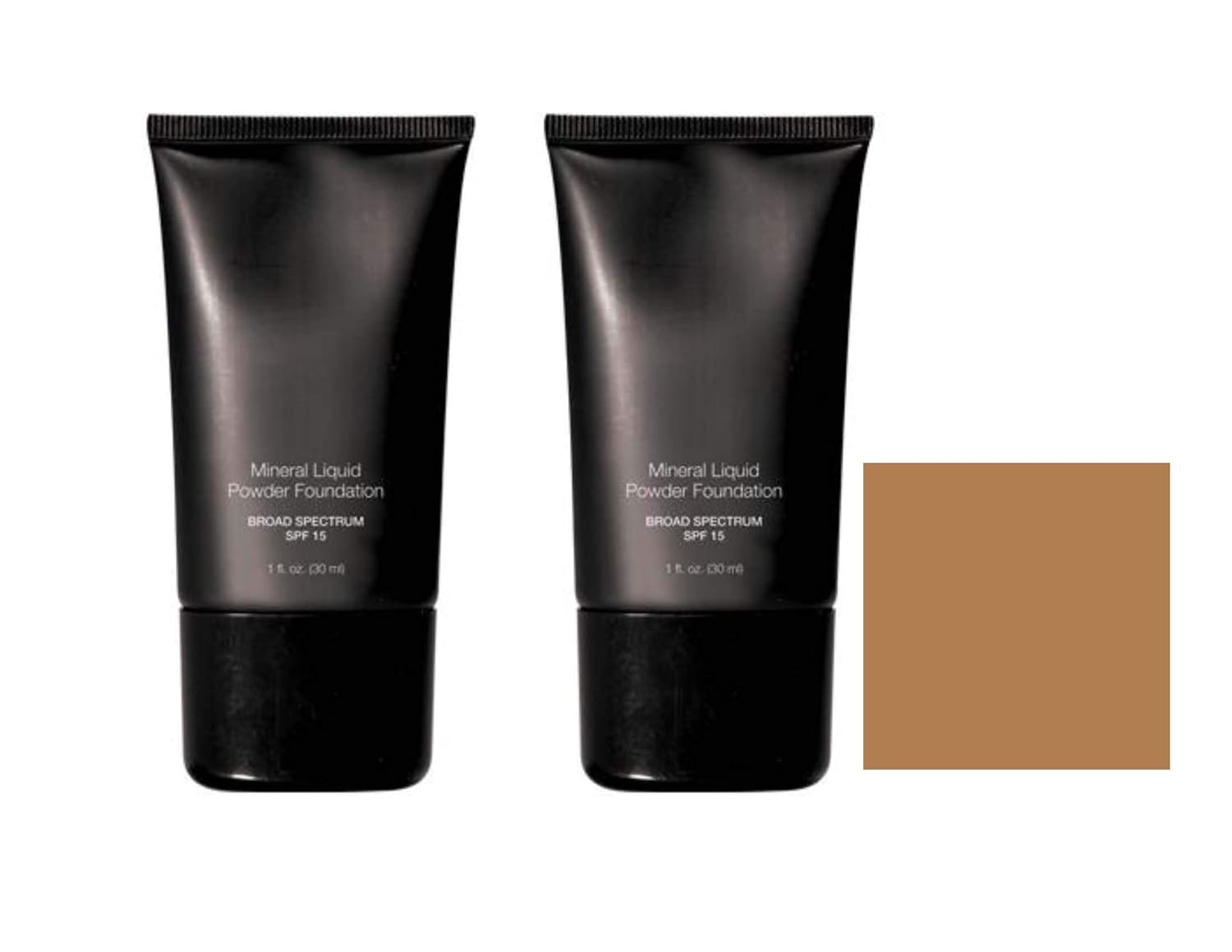 Mineral Liquid Powder Foundation Broad Spectrum SPF 15 Pack of 2 (Soft Tan)