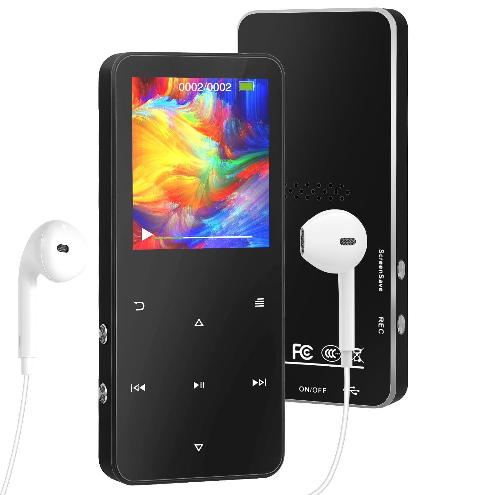 MP3 Player 32GB, MP3-MP4-Player mit Bluetooth 5.2, M15 Musik-Player mit Lautsprecher, FM-Radio, Video, Sprachaufzeichnung, E-Book, für Sport