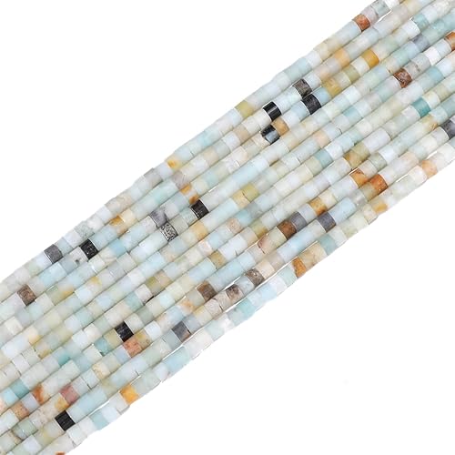 Miniatura 7 de Cuentas cilíndricas cortas de amazonita natural de 0.079 x 0.118 in, 155 piezas de tubos sueltos semipiedras preciosas para diseño de joyería
