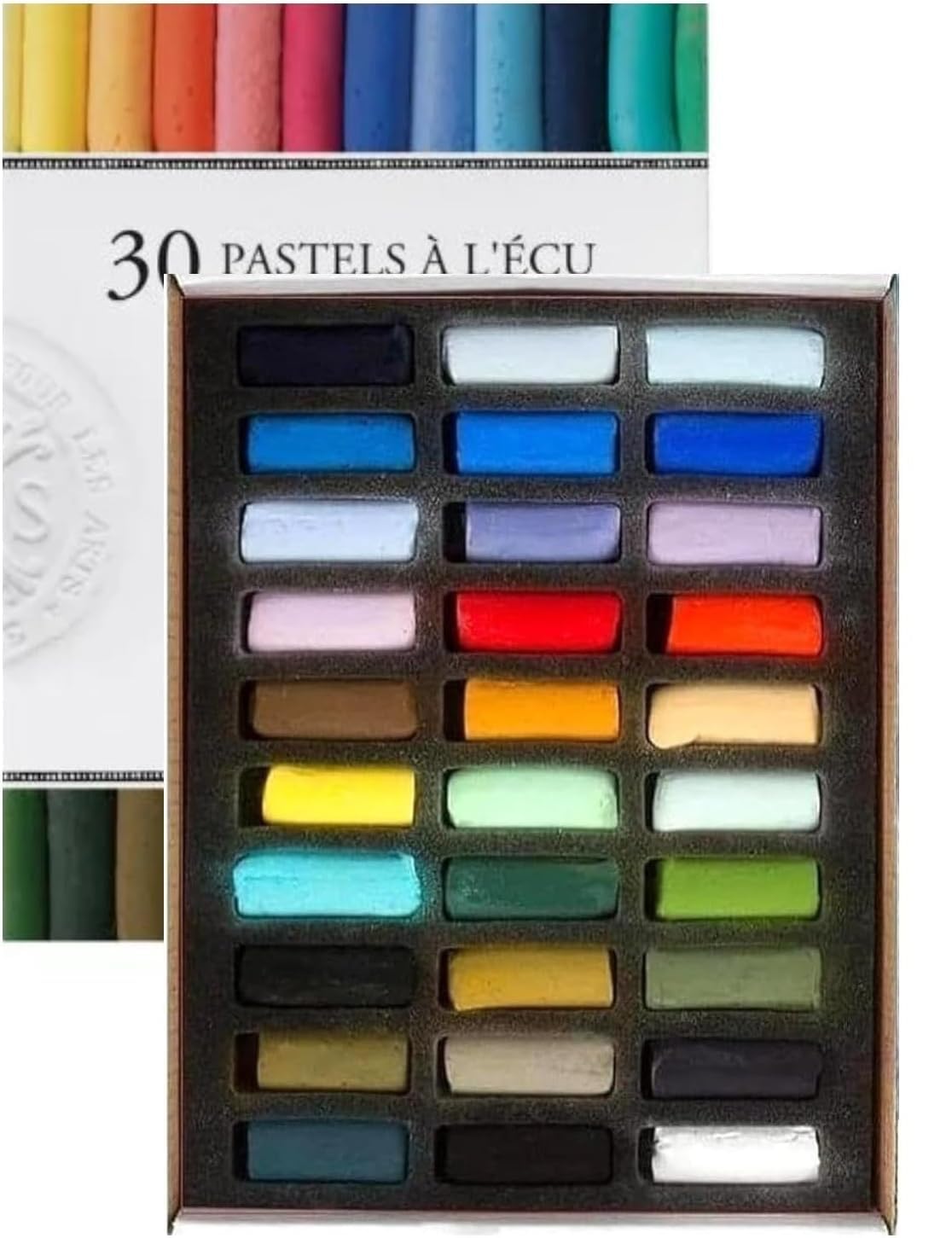 Sennelier Soft Pastel - Estuche de 30 Demi-Pastels tendres à l'écu Plein air, Set Bord DE MER, Pastel Extra Fins - Calidad Artística (Francia)