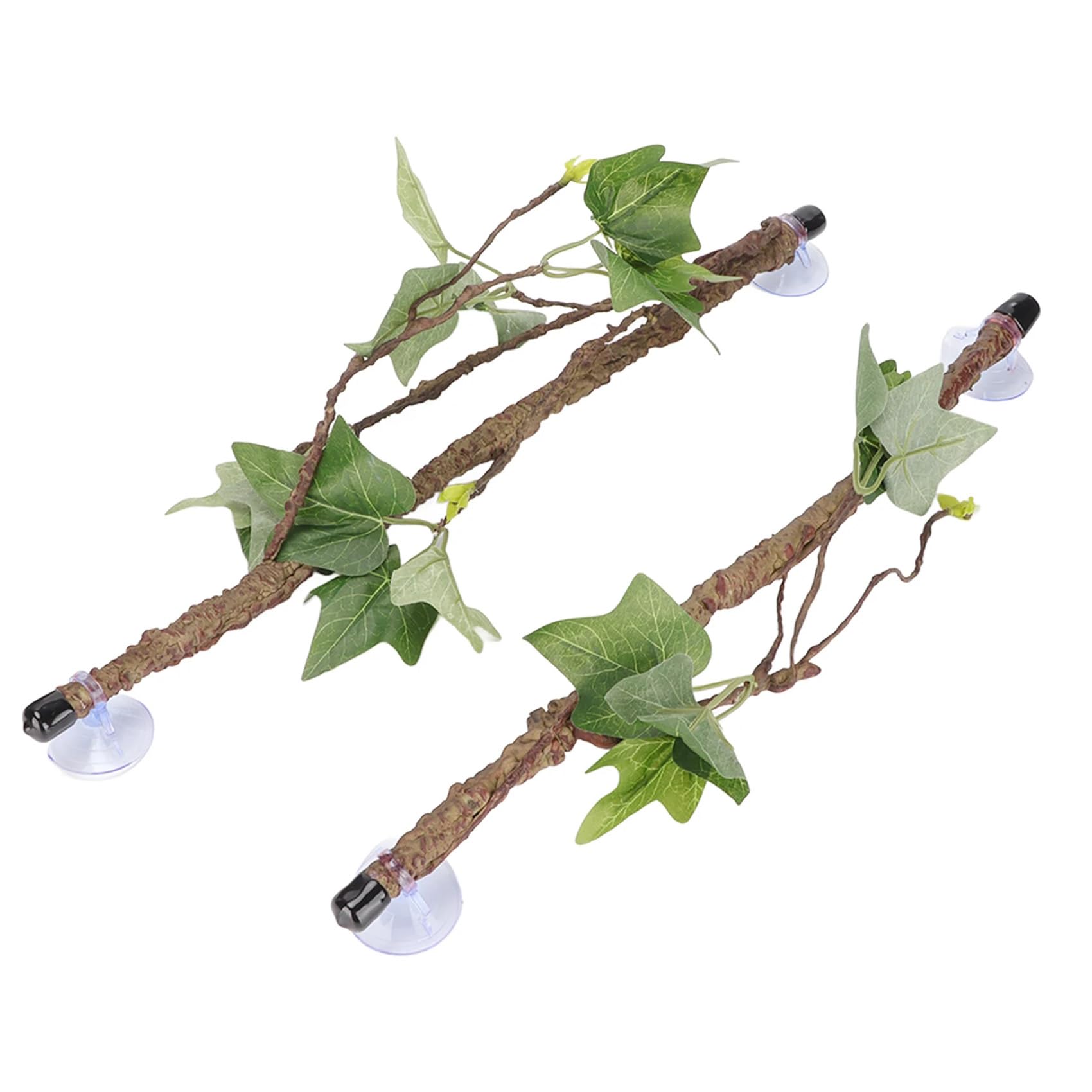 YFFSFDC 爬虫類 登山枝 つる 2個 吸盤付き 人工植物 登り藤 水槽 ケージ用