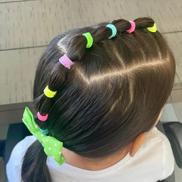 Image of NEOBABY Baby Girl's Mini Elastic Hair Ties Ponytail Holders Soft Tiny Rubber Bands Hair Bands (Multicolor)