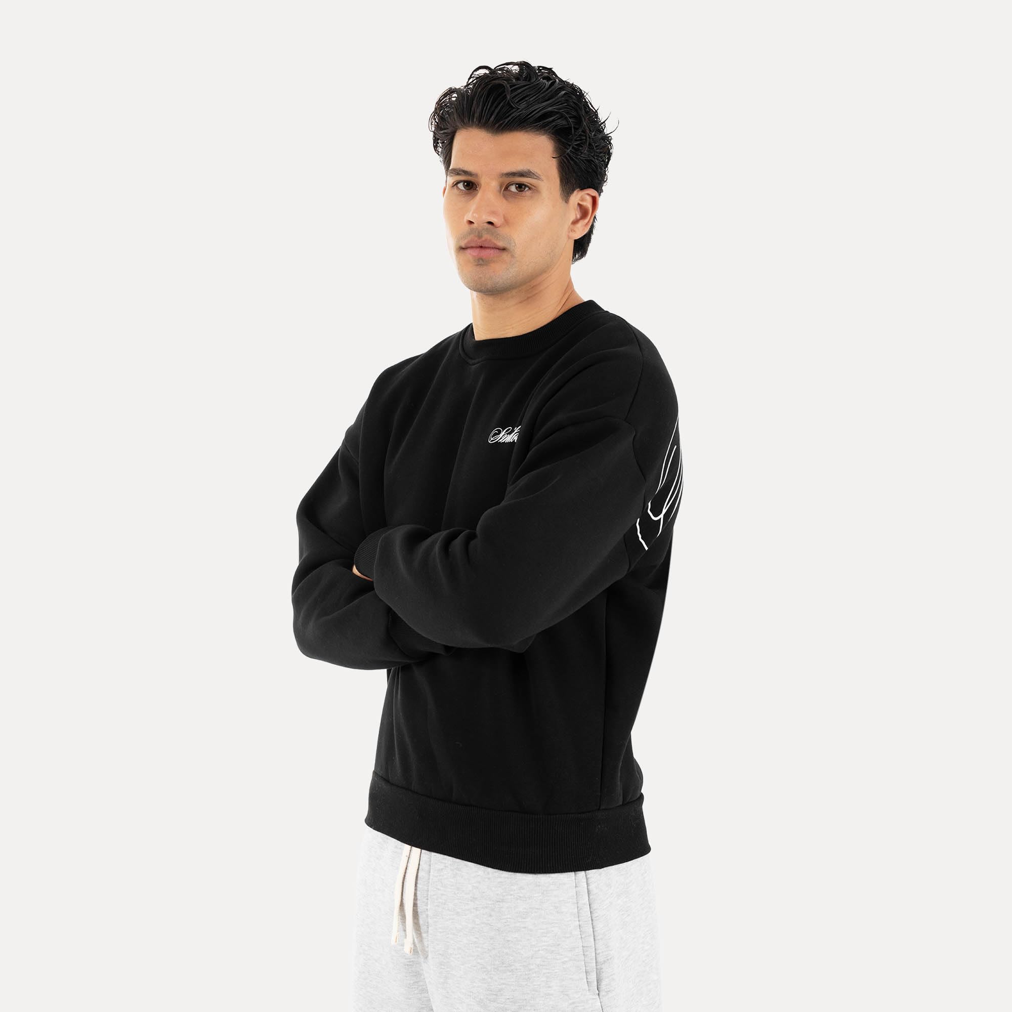 SMILODOX Sweatshirt Unisex Feyd Oversize Fit Rundhals Pullover mit Rückenprint & Brustlogo, lockerer Streetwear Sweater aus Baumwolle, Oversized Pullover für Herren und Damen