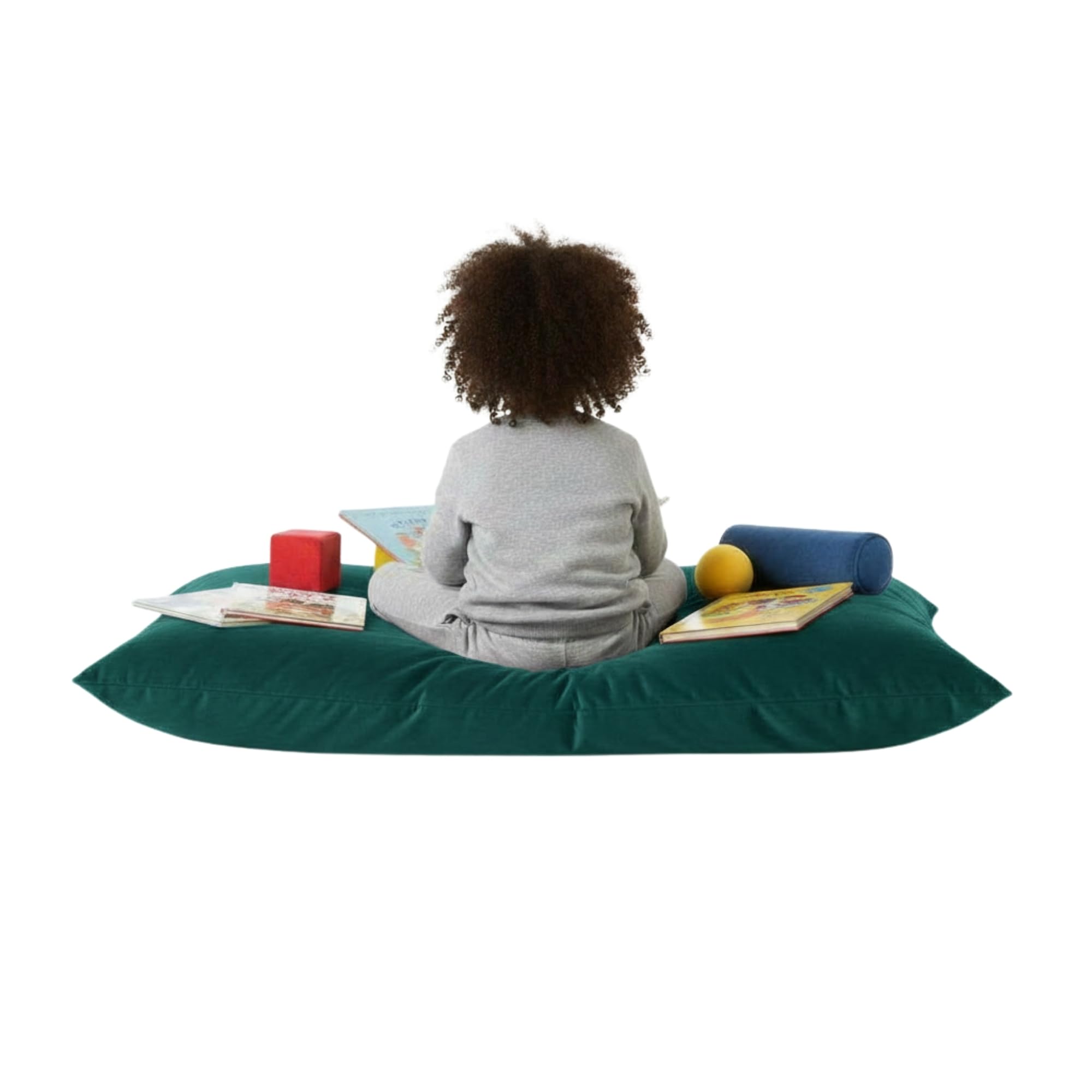 Kosiproducts Beanbag Floor Square Cushions Pillow Plush Velvet 100% Soft Polyester-[100cmx100cm, Teal — image 1