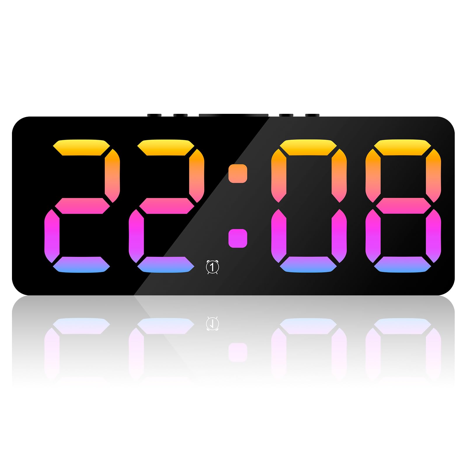 Deuson B Digital Alarm Clock Large Led Display Alarm Clock 5 Level Rightness Dimmable Digital Clock With Us Charging Ports Adjustable Alarm Volumes Snooze Edside Alarm Clock For Home Office Edroom(B)