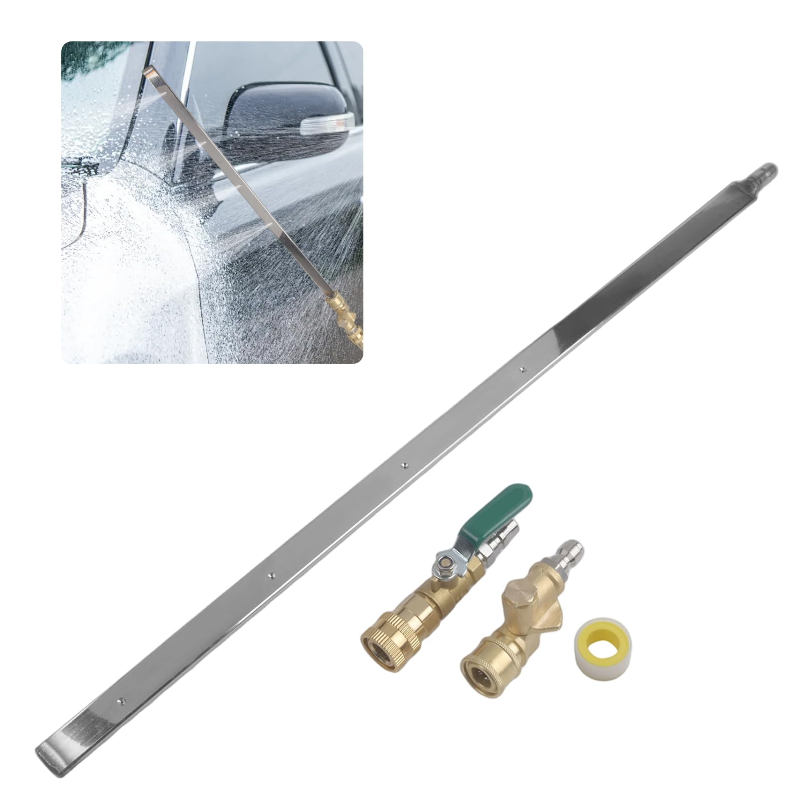Strumento per la pulizia del radiatore dell'auto, kit pulitore per serbatoio d'acqua e condensatore senza smontaggio con palo in acciaio da 60 cm e collegamento rapido