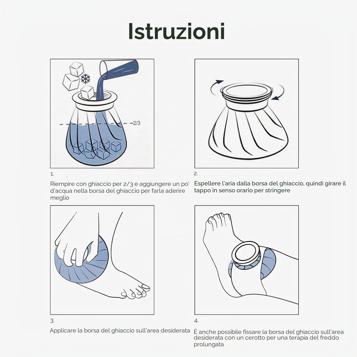 BICAREEborsa del ghiaccio per ferite riutilizzabili, 3 misure (15.2/22.8/28)borsa