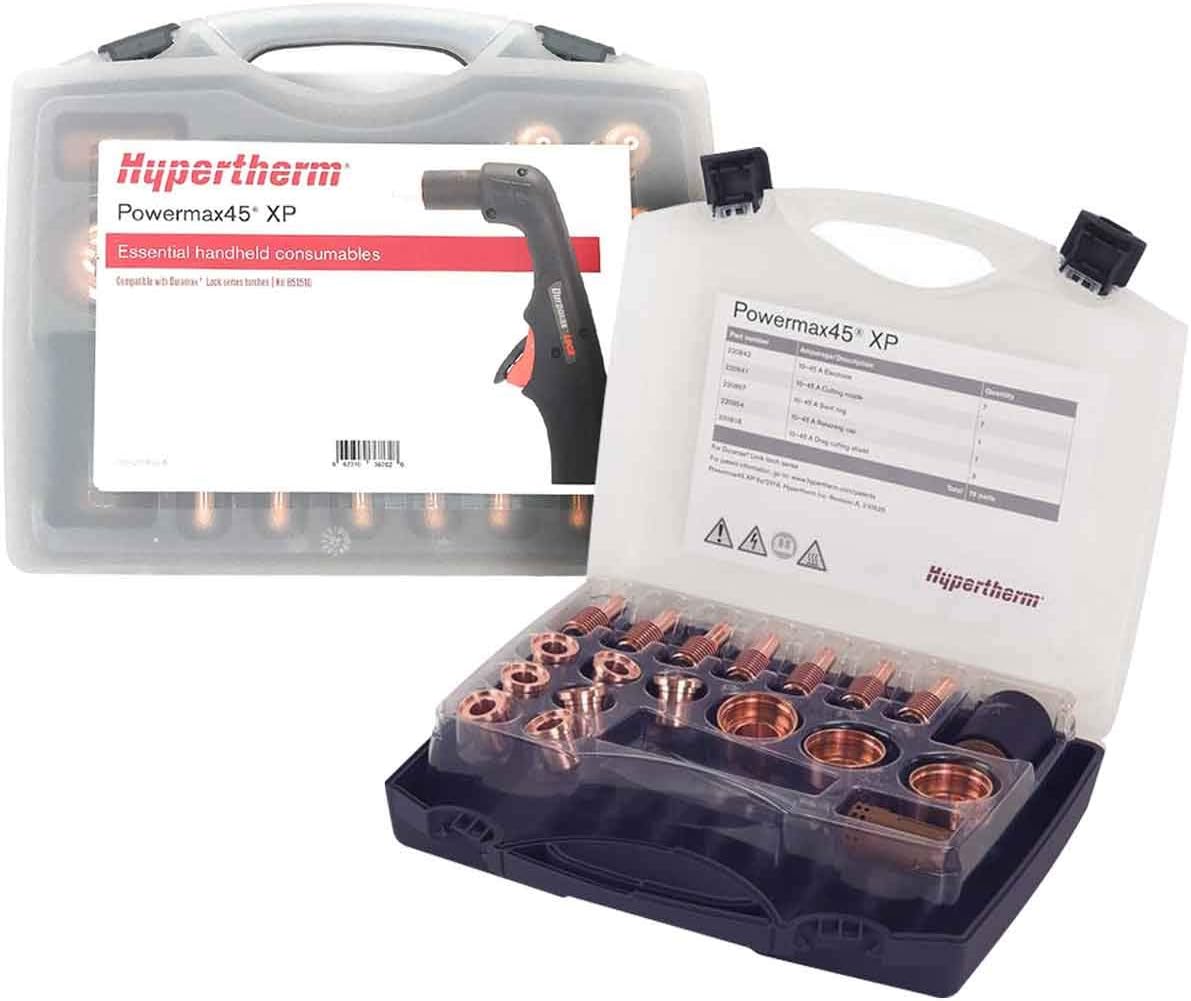 Hypertherm 851510 Consumable Kit, Powermax45 XP Essential Handheld, 45 A, Cutting