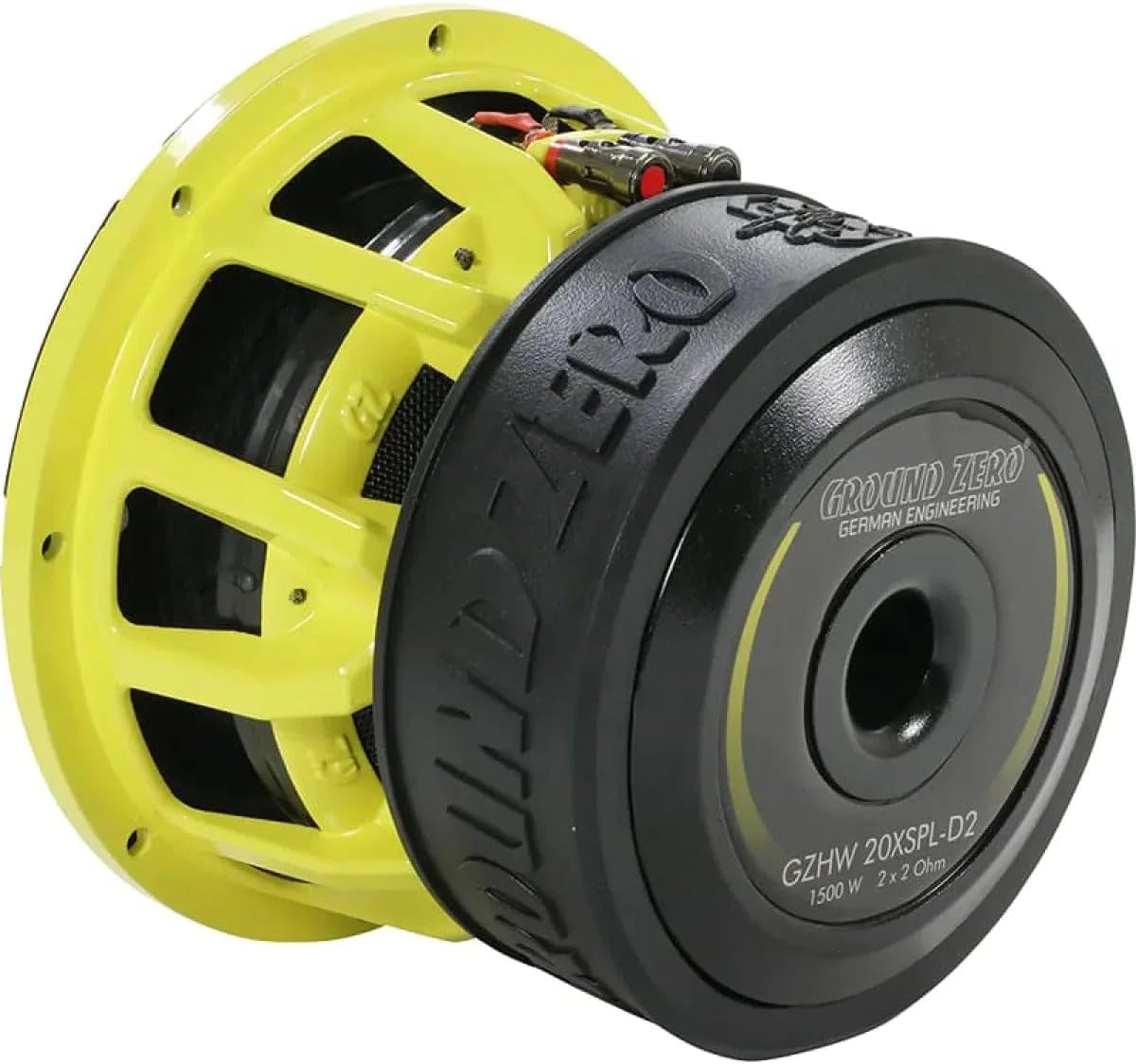 Ground Zero GZHW 20XSPL Subwoofer rear view kalayan terminal