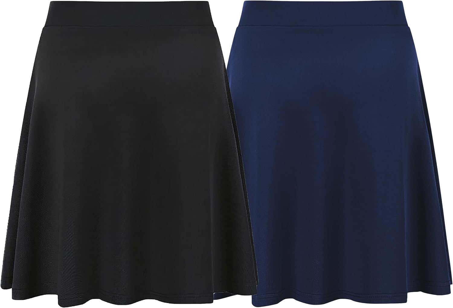 2 Pack Girls Skorts Knee Length A Line Skirt with Built-in Shorts Athletic School Uniform Skirts for Teen