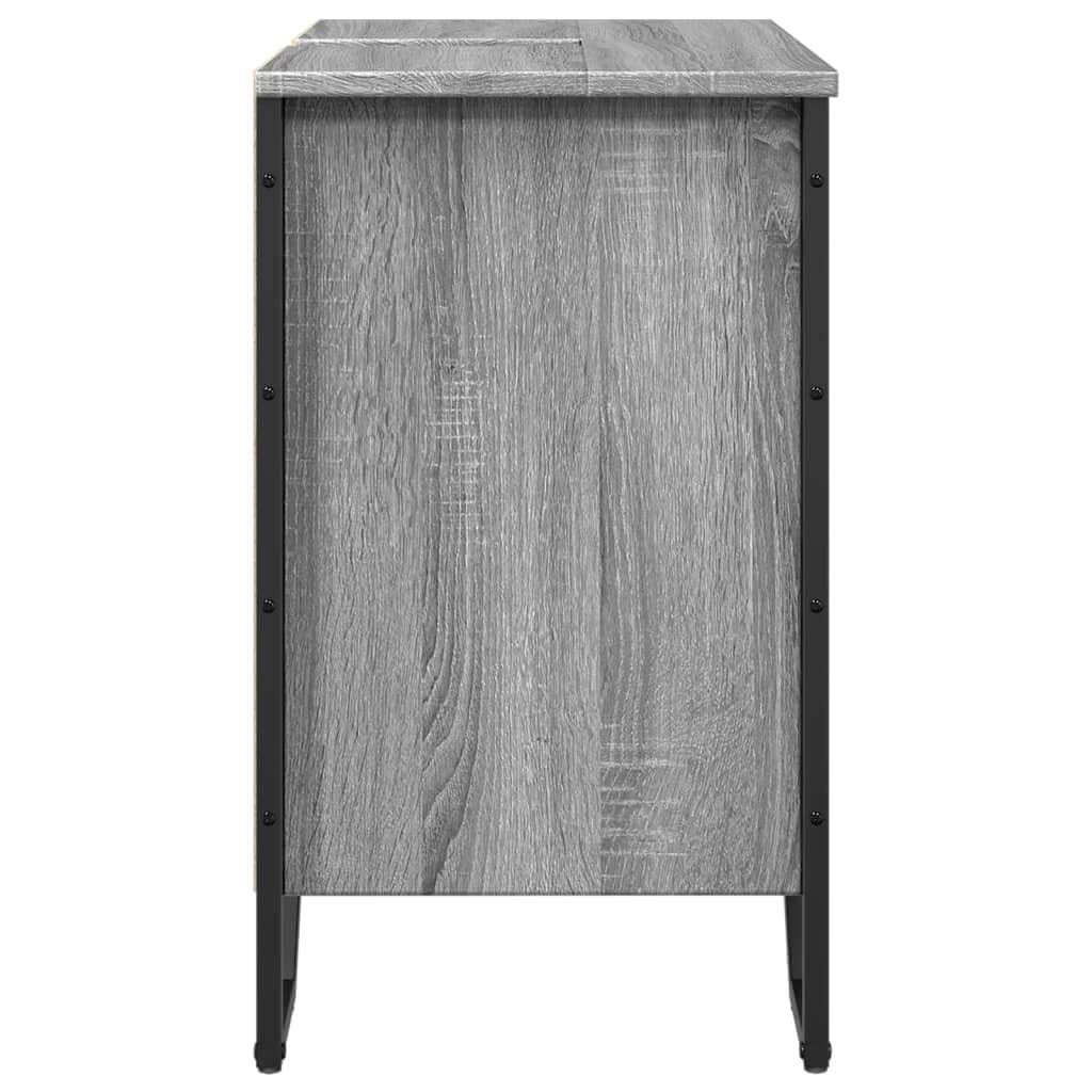 vidaXL Armoire lavabo de Salle de Bain Sonoma Gris 60x35x60 cm, Placard lavabo de Salle de Bain, Meubles de Salle de Bain, Meuble de Rangement sous lavabo