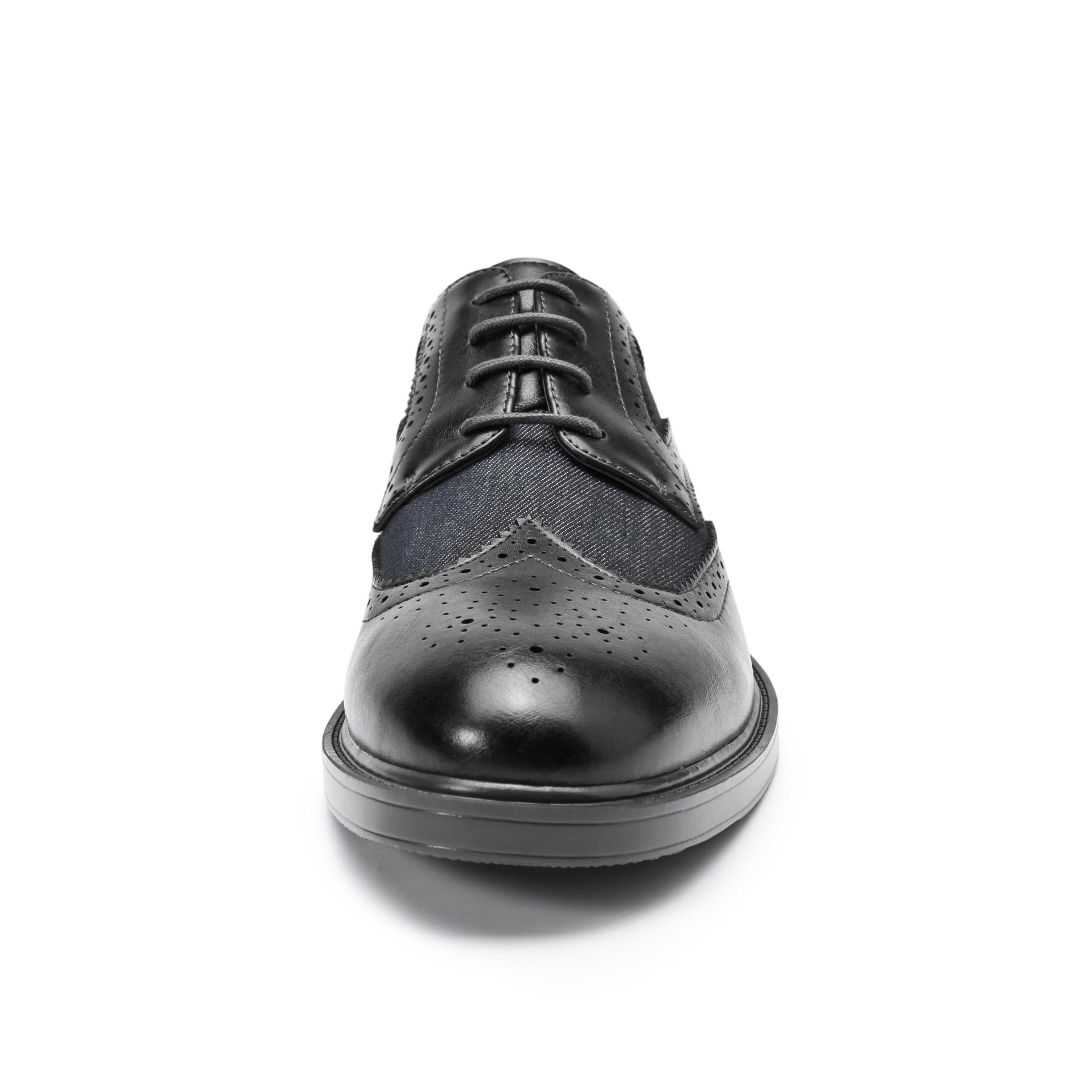 Allthemen Męskie buty garniturowe skórzane Brogue sznurowane klasyczne buty