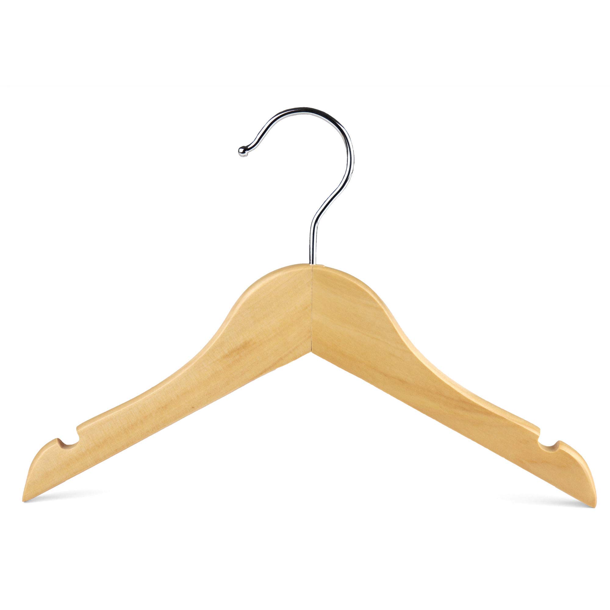 The Hanger Store 10 Baby & Toddlers Wooden Coat Hangers with Notches for clothes loops