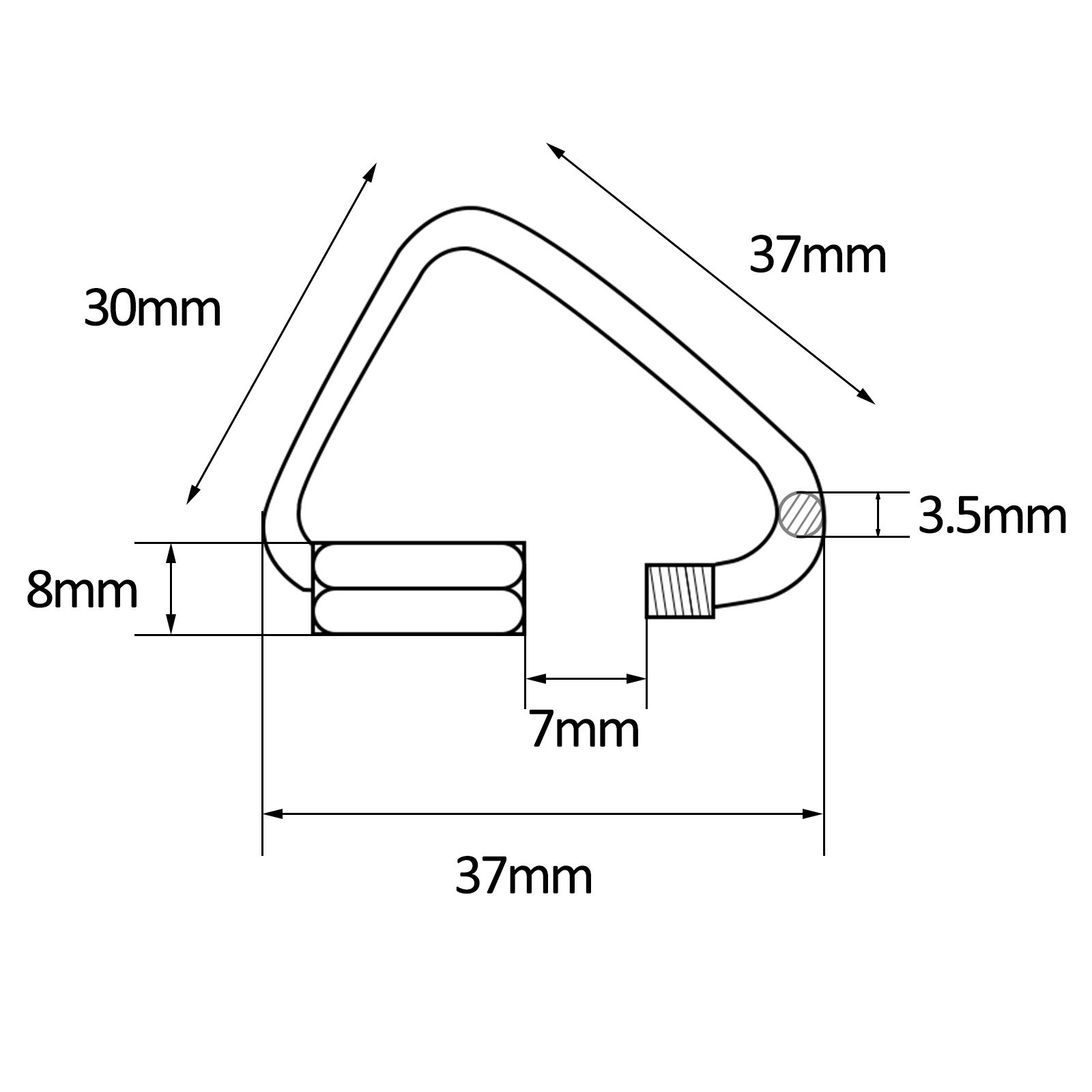 ArinkO Paquete de 20 Ganchos de Resorte de Acero Inoxidable – Clips de mosquetón M3.5 para Conexiones de Cadena seguras