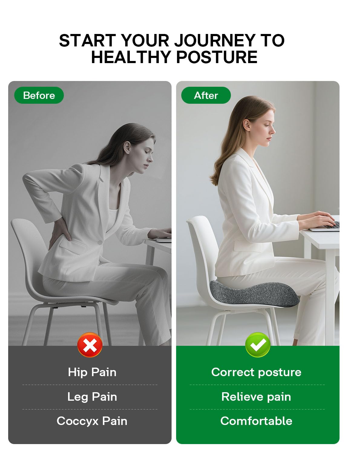 medisana Seat Cushion SC 100 Seat Cushions for Office Chairs Car Seat Wheelchair - Sciatica Tailbone Coccyx Pain — view 7