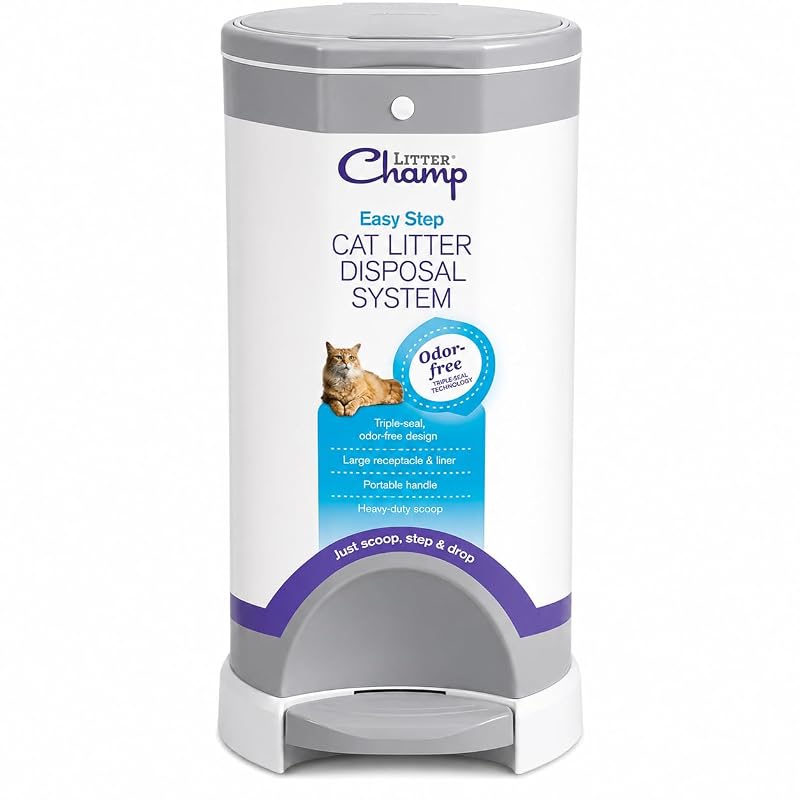 Recipiente para Descarte de Areia de Gatos com Pedal e Controle de Odores Lucky Champ M250LSS, 15,1 L