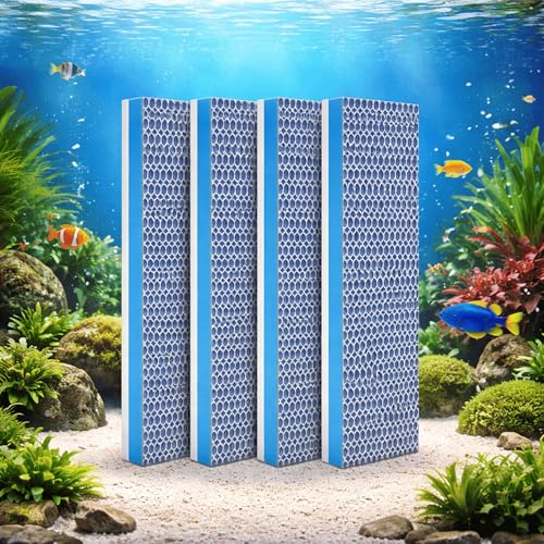 Image of Foodie Puppies 8D Aquarium Filter Trap Sponge Pad - Set of 4 (25x10 cm, Small) 8-Layer Reusable Foam for Fish Tank | Mechanical & Biological Filtration | Cut-to-Size Filter Media for All Aquariums