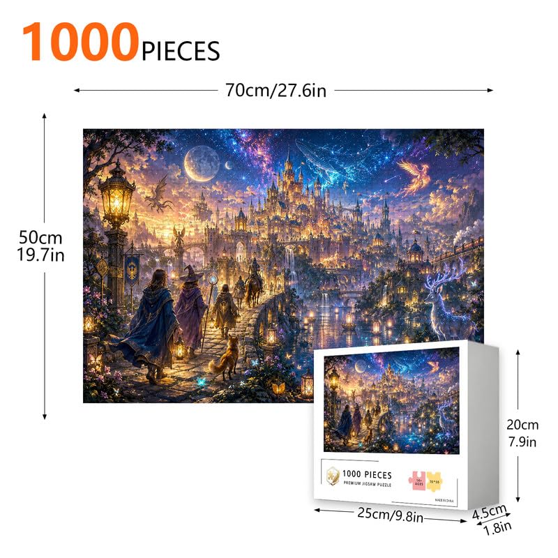 Rompecabezas para Adultos 1000 Piezas - Castillo Fantasía Mágica Rompecabezas Desafiante con Poster HD miniatura 2