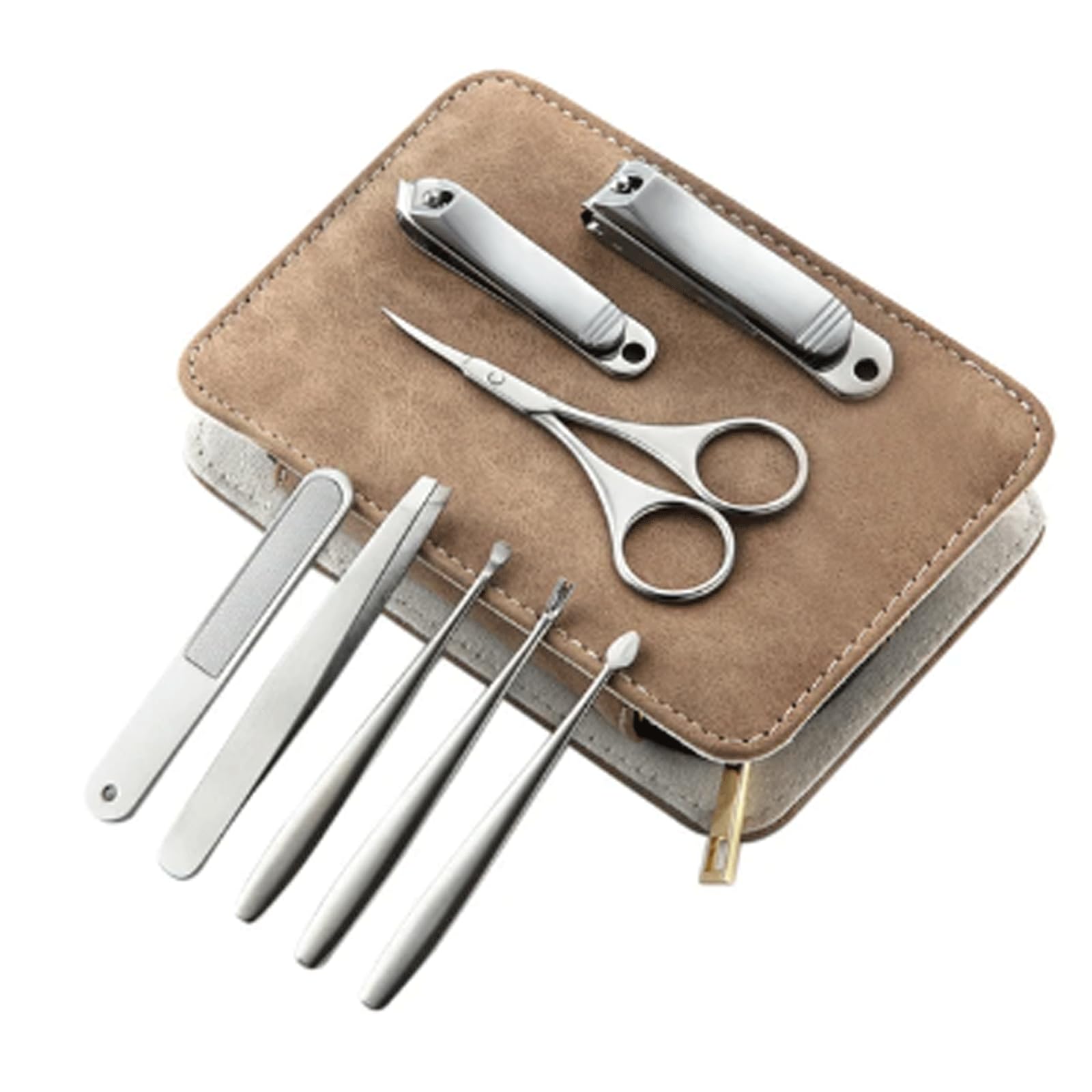 Kit de Cuidado de uñas de Acero Inoxidable, Herramientas de pedicura de Viaje con Estuche de Cuero de Lujo, Kit de manicura para Cuidado Personal, 8/12 Uds.