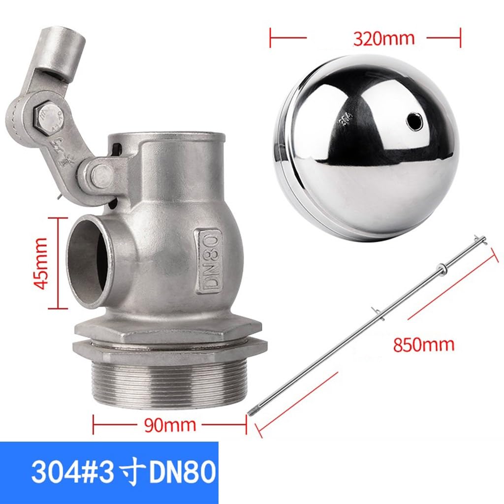 1 Válvula De Flotador Ajustable De Acero Inoxidable 304 De 1/2", 3/4", 1", 1-1/4", 1-1/2", 2", 3", 4", Control De Nivel De Agua, Válvula De Bola Flotante, Cisterna De Flujo/expansión(DN80)
