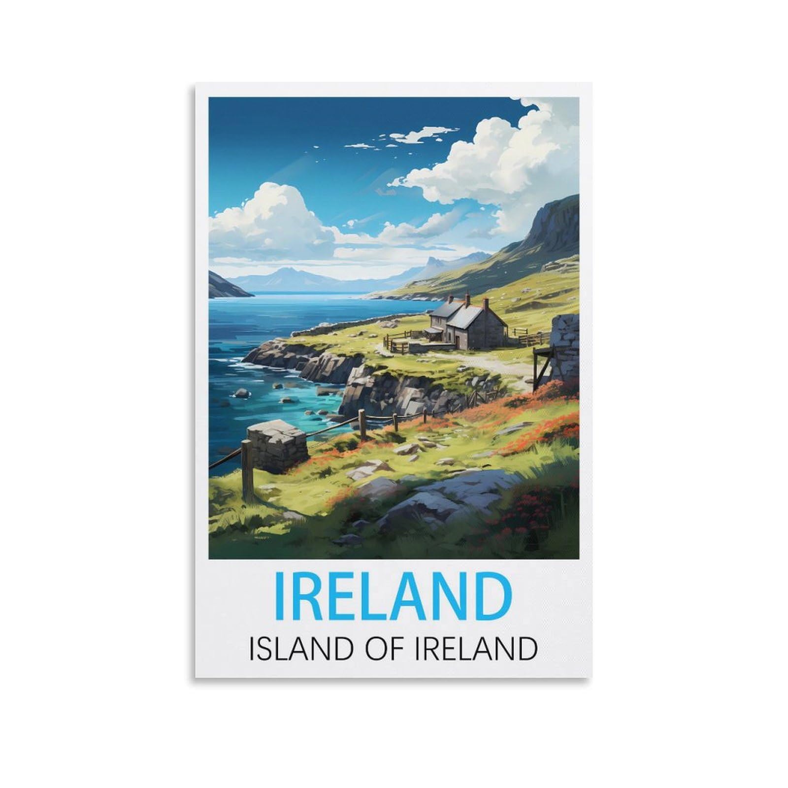 Metal Tin Sign Plaque Poster,Ireland Island of Ireland,Vintage Metal Tin Sign Inspirational Retro Art Poster for Home Office, Cafe Bar Wall Decor 15x30cm