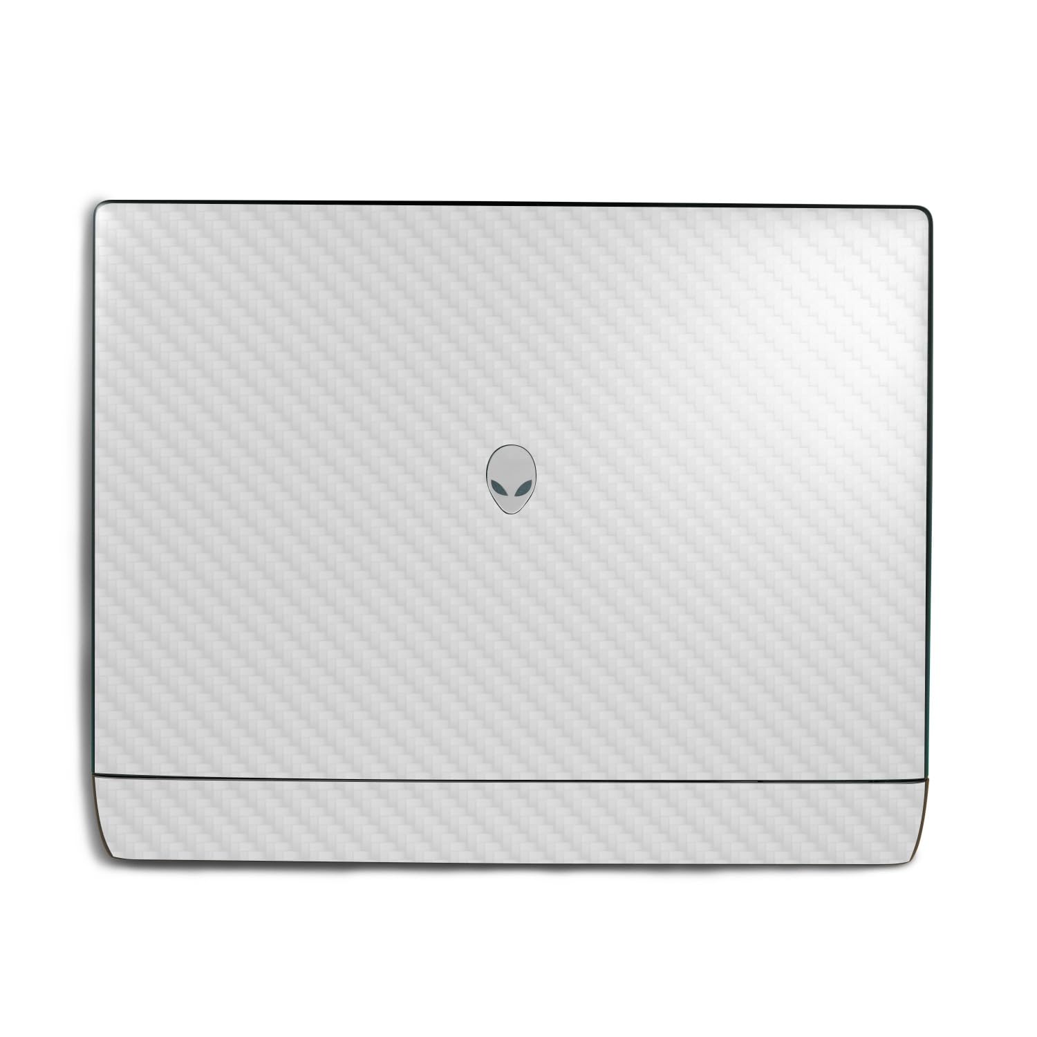 Carbon Fiber Laptop Skin Compatible with Alienware 18 Area-51 (2025) Top Cover Only - Solid White - Premium 3M Vinyl Protective Wrap Decal Cover - Easy to Apply | Crafted in The USA by MightySkins