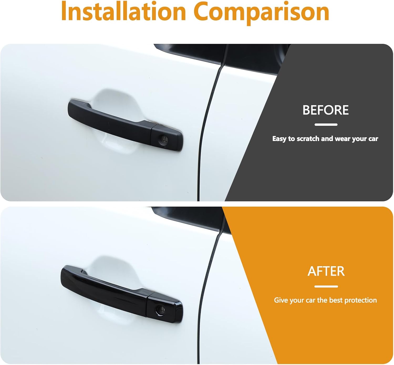 8PCS Exterior Door Handle Cover Compatible with Nissan Frontier Crew Cab/SV/Four-Door Model ABS Exterior Door Handle Protector Trim Cover (Piano Black, 2022-2025)