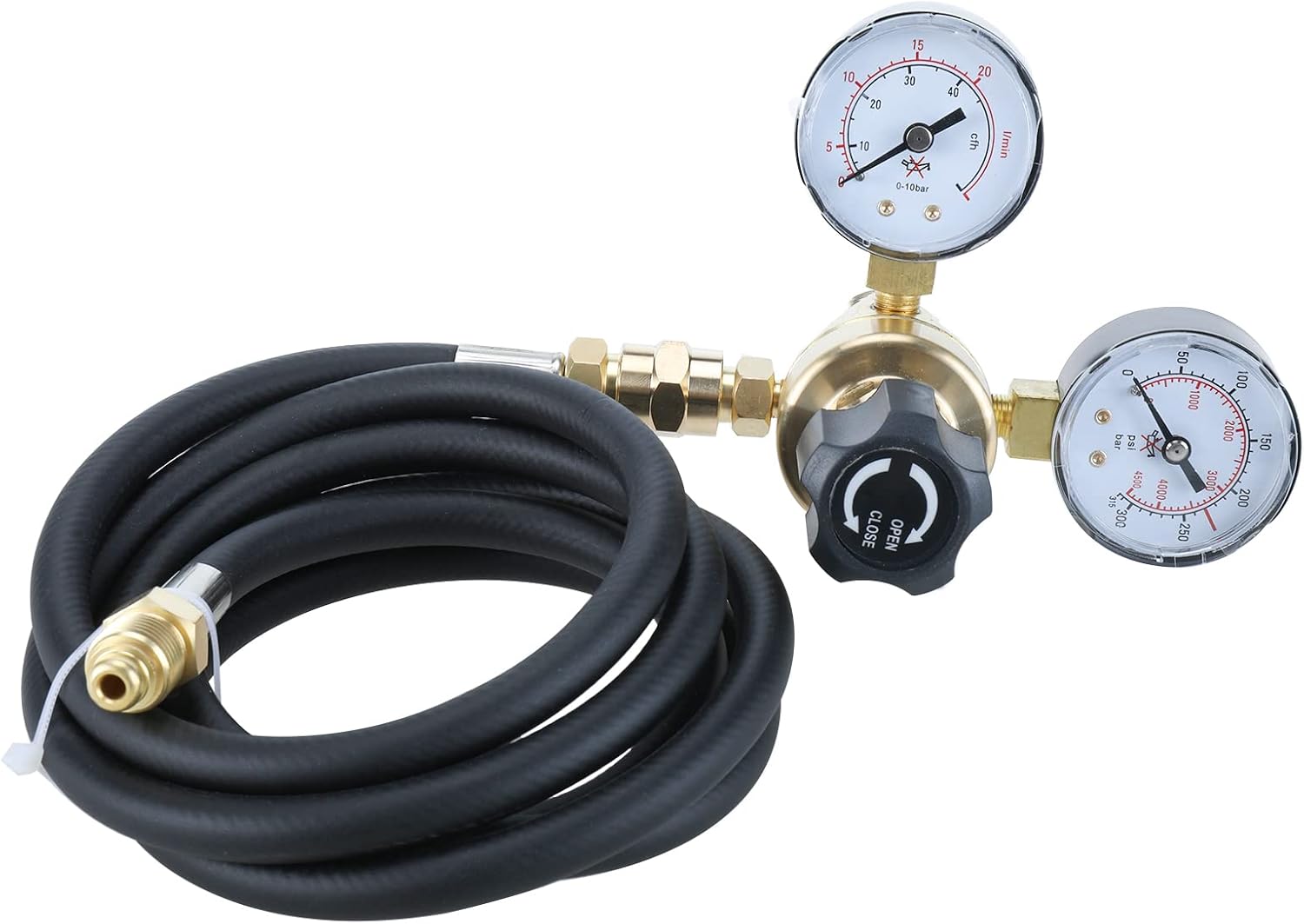 Argon CO2 Regulators Gauges Gas Welding Regulator CGA580 with 80inch Hose for Mig Tig Weld