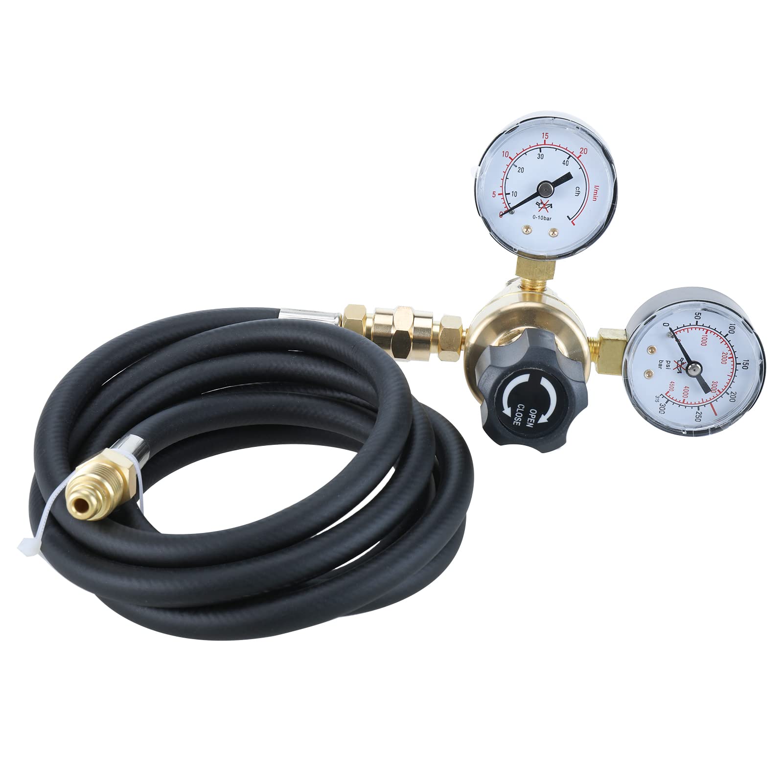 LuckyHigh Argon CO2 Regulators Gauges Gas Welding Regulator CGA580 with 80inch Hose for Mig Tig Weld