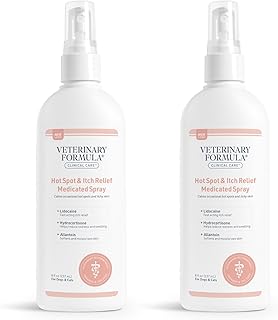 Veterinary Formula Clinical Care Hot Spot & Itch Relief Medicated Spray, 8oz – Easy to Use Spray for Dogs & Cats – Helps Alleviate Sensitive Skin, Scratching, and Licking of Coat (2 Pack)