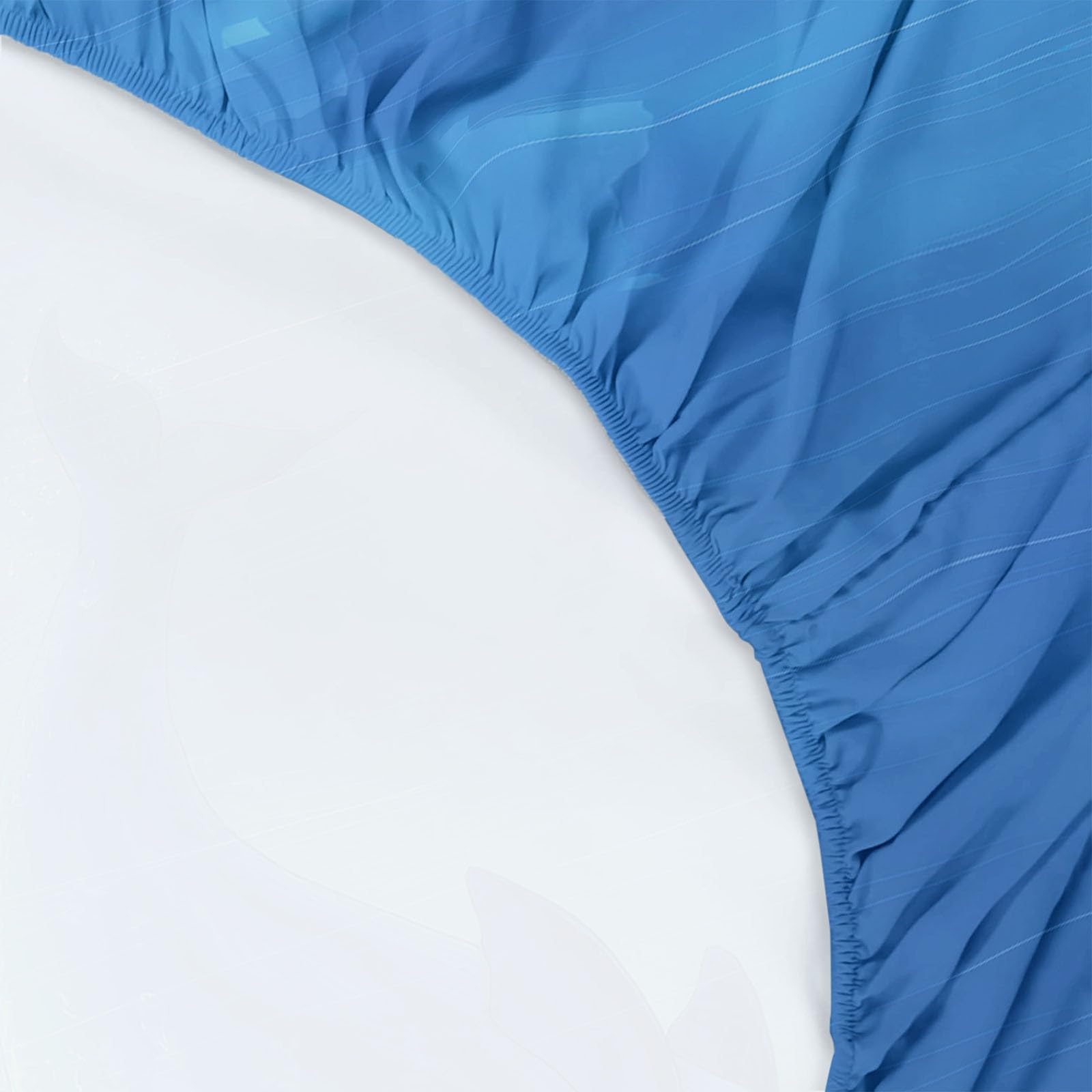 Prześcieradło z gumką 180 x 200 cm, styl anime delfiny i niemowlęta, prześcieradło z gumką 180 x 200 cm, duża czapka 30 cm, komplet pościeli z mikrofibry, zestaw pościeli dla dzieci z 2 poszewkami na