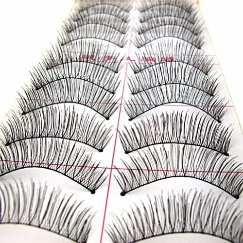BTArtbox 10 piars Fashion Thick Fake Eyelashes Natural Look - Human Hair Long Soft Reusable Eyelashes