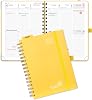 POPRUN Academic Planner 2025-2026 July 2025-June 2026, Daily Weekly and Monthly Appointment Book Wirebound Hard Cover - 6.25 x 8.5 with Hourly Time Slots, Tabs, 100 GSM - Light Yellow
