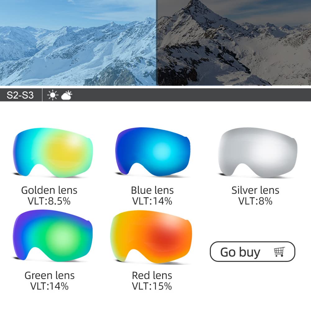 Lunettes de ski pour enfants, lunettes de myopie sphériques à double couche antibuée, équipement d'alpinisme en plein air, compatibles avec les casques de ski, adaptées aux hommes, aux femmes et