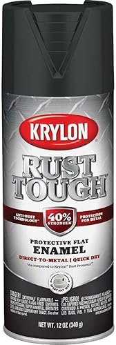 Miniatura 36 de Krylon 'Rust Tough' Esmalte preventivo anti-corrosión , negro (Semi-Flat Black) Negro (Flat Black),Rico en zinc,Almendra,Alumino,gris