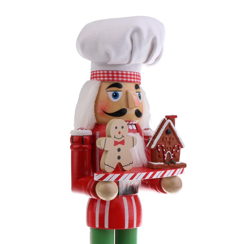 MagiDeal 36CM Casse-Noisette en Bois Figurine Peint à La Main Objets de décoration Embellissement pour Maison Table - Chef