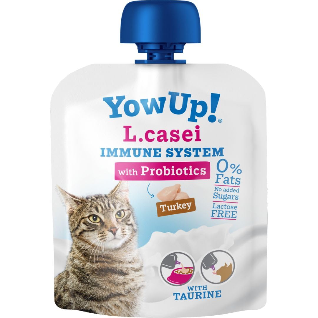 ANIMALUJOS - Yogur para Gatos LCASEI con Probióticos para Sistema Inmune - Sabor Pavo - 10 Unidades x 50g - Sin Lactosa, Ideal para Gatos con Digestión Sensible