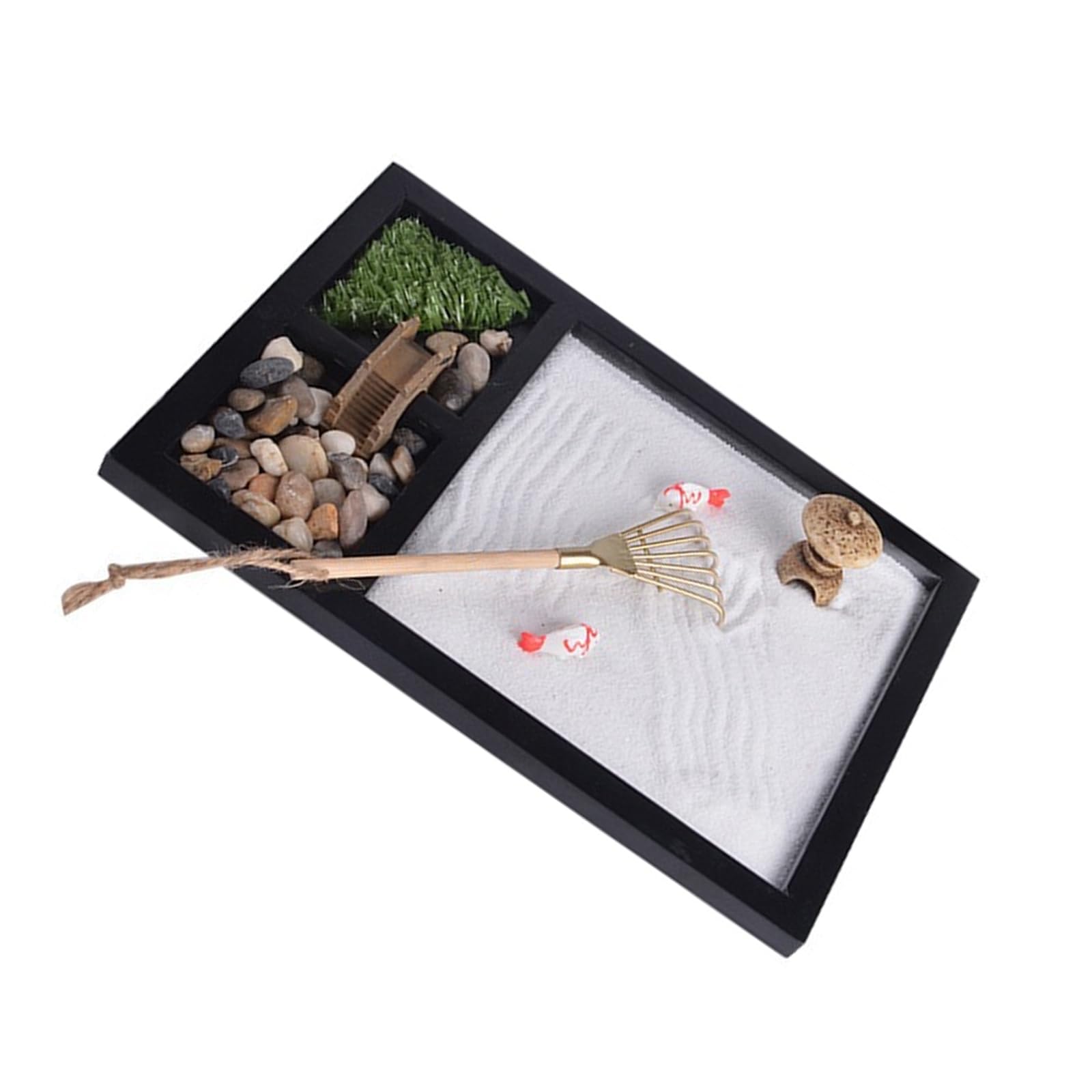 Vassoio sabbia paesaggio con ponte per Desktop Decor
