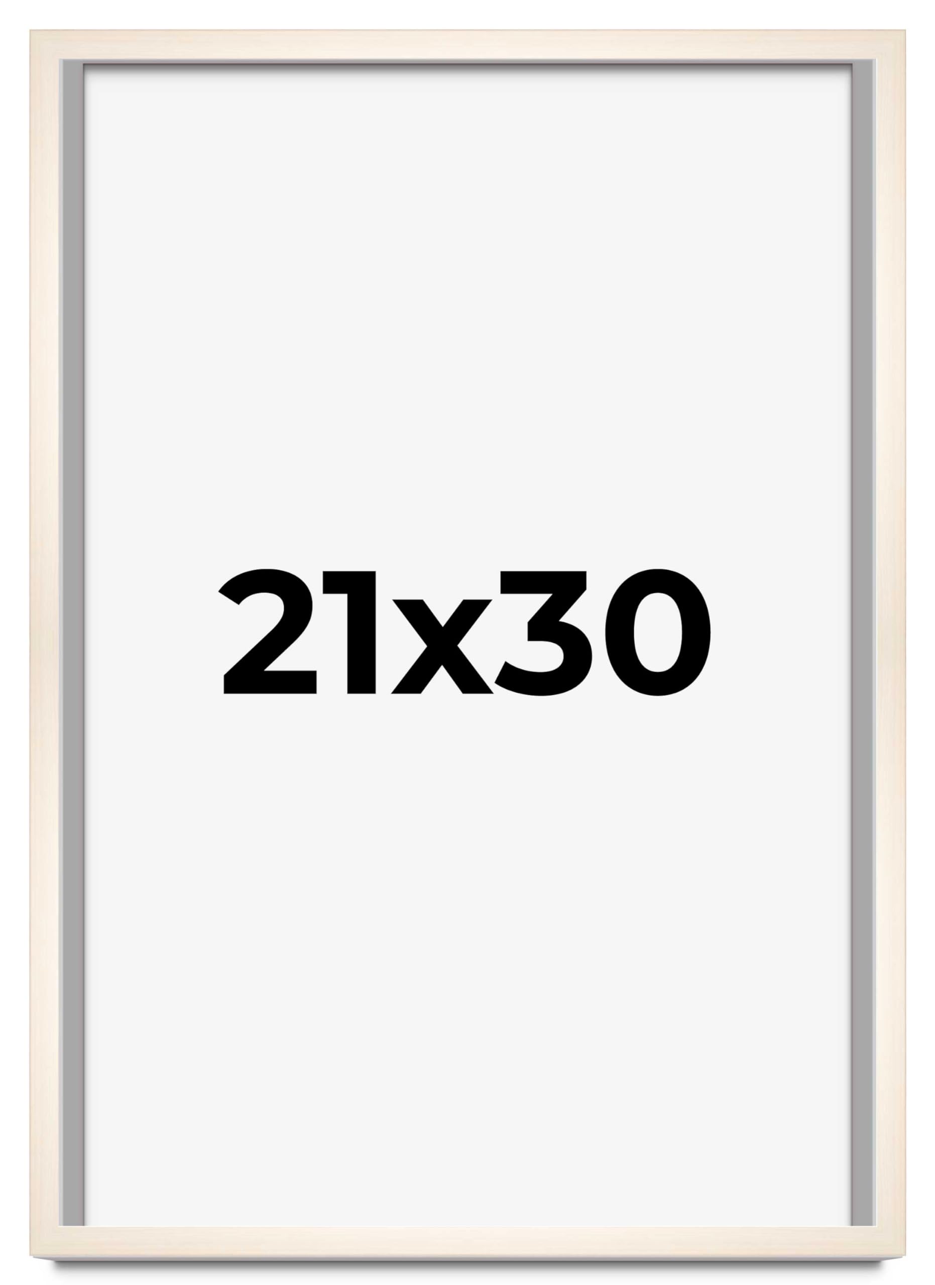 21x30 Frame White Wheat Solid Wood Picture Frame | Moulding Width 0.75 Inches | Interior Depth 0.5 Inches | Light Wood Traditional Photo Frame Complete with UV Acrylic, Foam Backing & Hanging Hardware