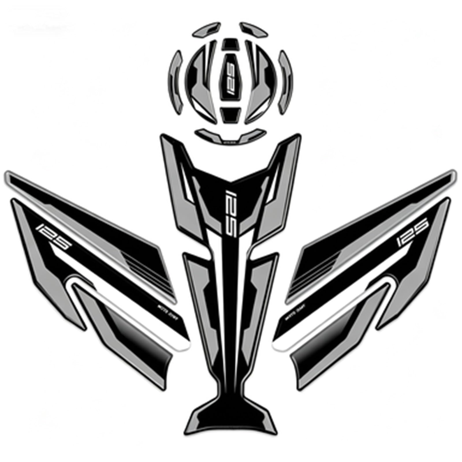 Piwine Color6 Tank Pad Sticker Motorcycle Fuel Protection Decal For Kawasaki For Ninja For Z Z125 2019-2024 Kneepad