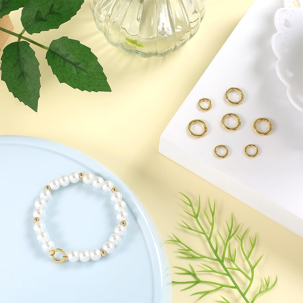 Anelli per cancelli a molla in argento, anello con moschettone a pressione 35mm 50mm Chiusura ad anello in metallo grande, O-ring a molla tondi da 2 pollici per borsa/borsa 4 pezzi