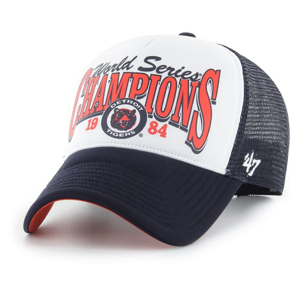 Unisex White 47 Brand Mesh Trucker Cap - Foam Champ Detroit Tigers