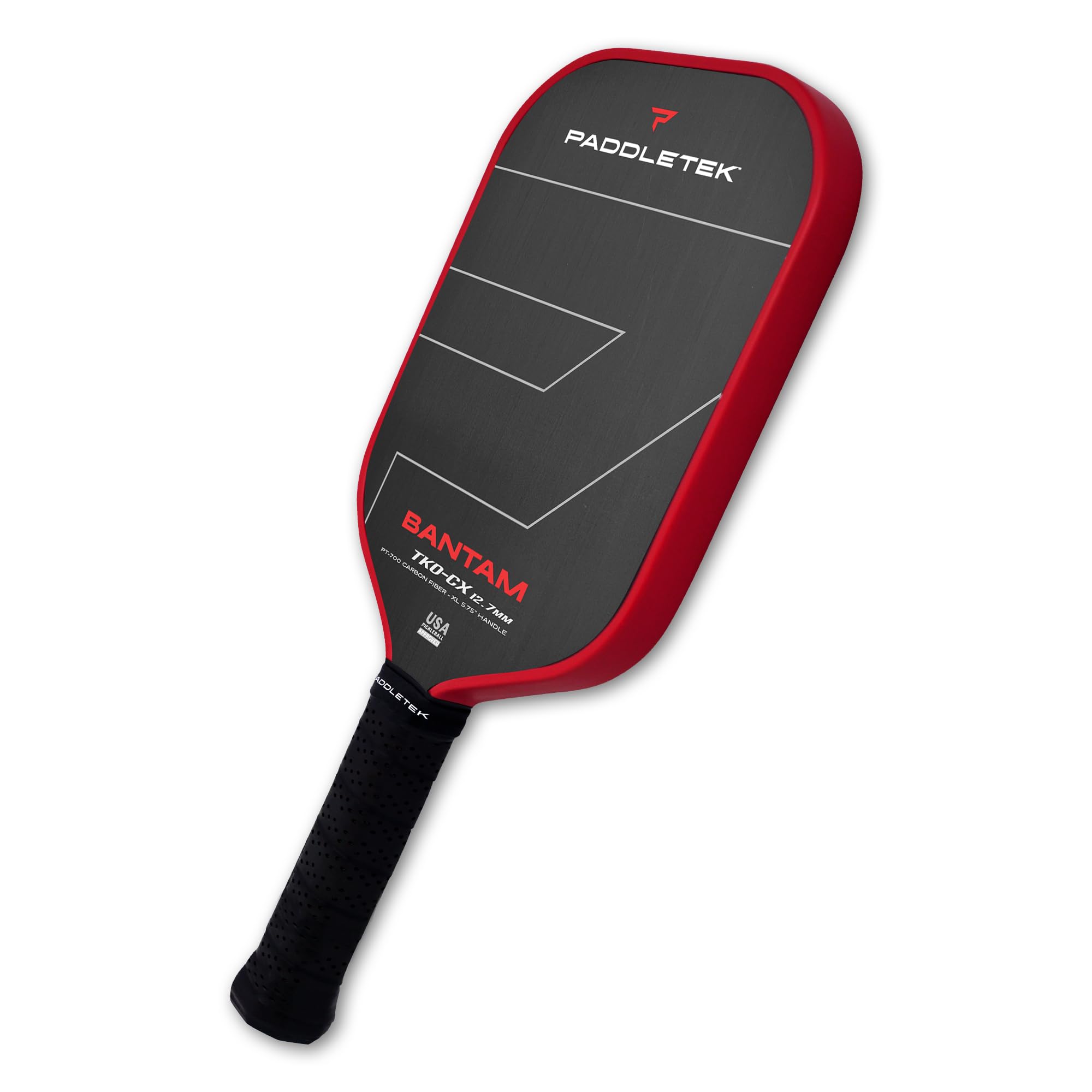 Paddletek Bantam TKO-CX 12.7mm Pickleball Paddles with Polymer Honeycomb Core - Unidirectional Carbon Fiber – Torsional Weighting & High Tack