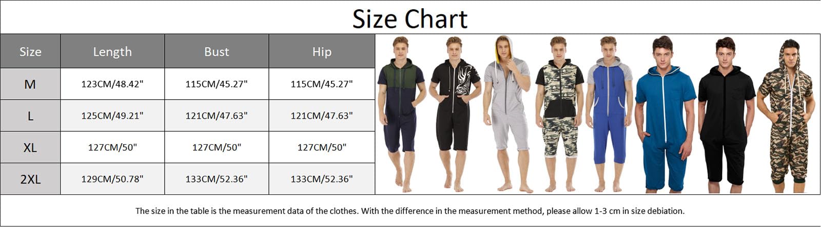 Combinaison Pyjama Court Hommes Grenouillères a Capuche Manches Courtes Short Été Confortable Zippé Adulte Une Piece Homewear Survêtement Onesie