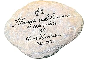 Engraved Always and Forever in Our Hearts Memorial Garden Stone